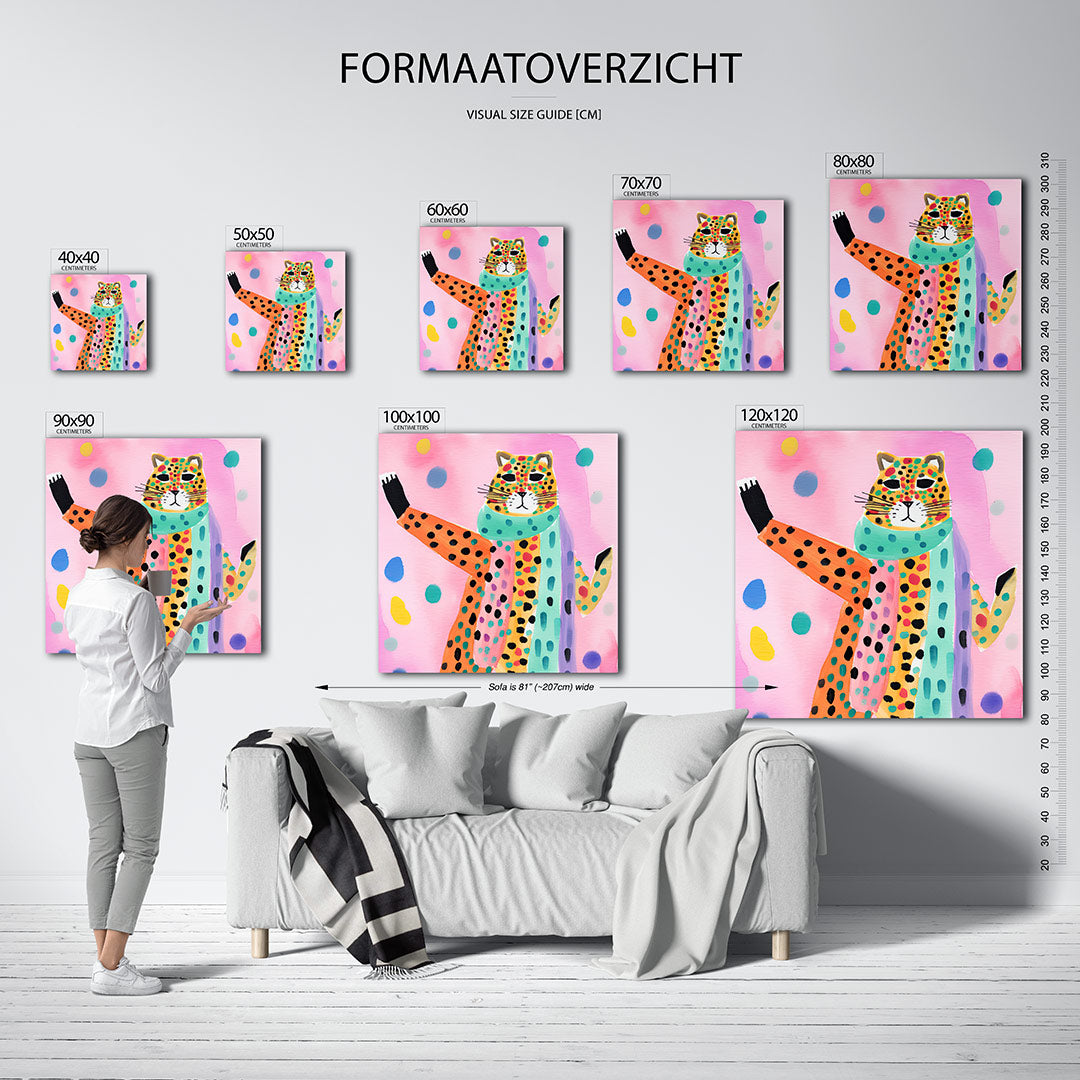 Vrolijke luipaard illustratie Kunstwerk