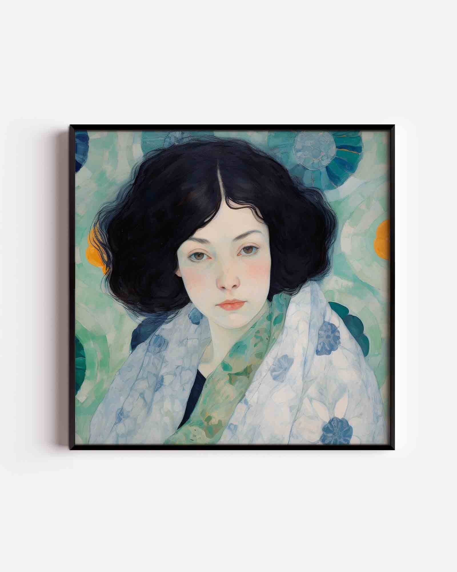 Vrouw met donkere haren Poster