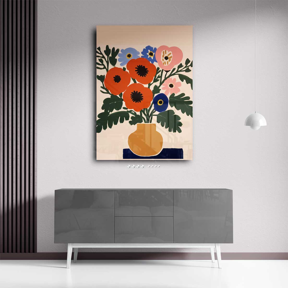 Kleurrijke Bloemenpracht Kunstwerk-canvas-dibond-plexiglas-wanddecoratie-WallArtistic
