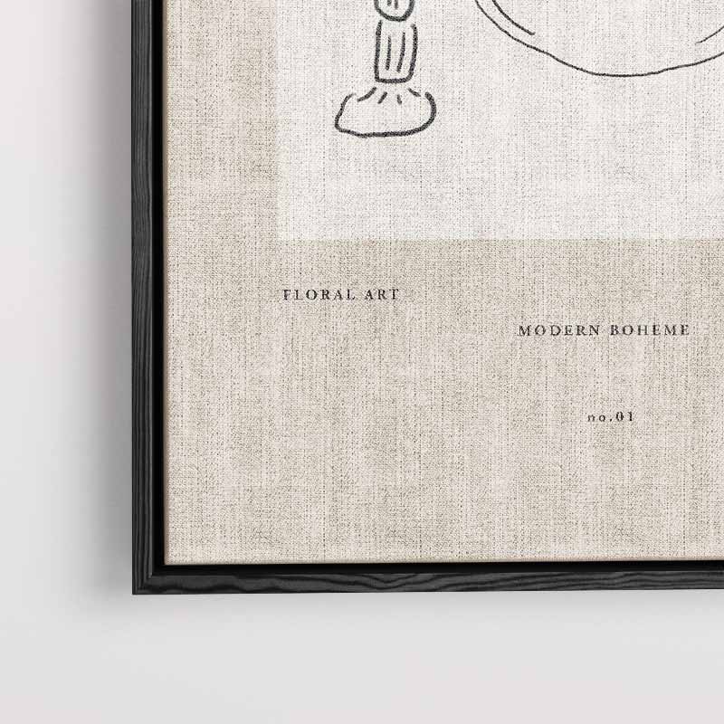 Minimalistische Franse Ontbijtillustratie Kunstwerk-canvas-dibond-plexiglas-wanddecoratie-WallArtistic