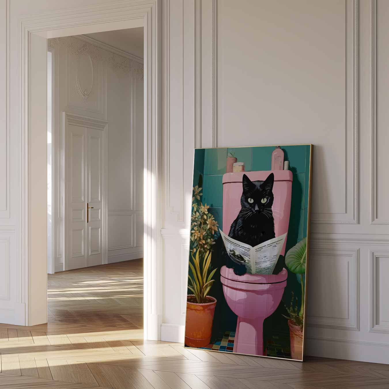 Kat op Toilet Poster