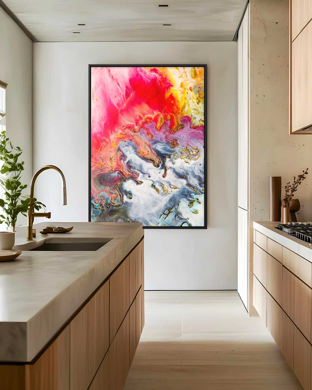 Kleurrijke Kosmos Kunstwerk-canvas-dibond-plexiglas-wanddecoratie-WallArtistic