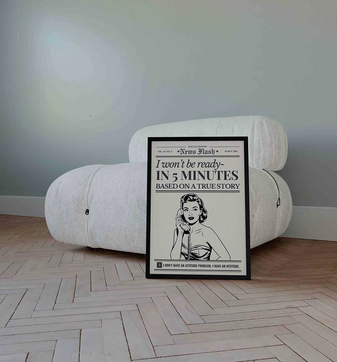 Vrouw met telefoon Poster