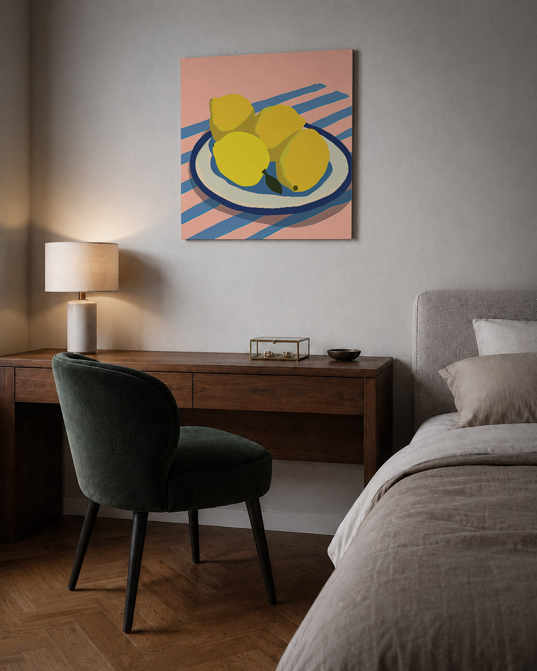 Citroenen op streepjes Kunstwerk