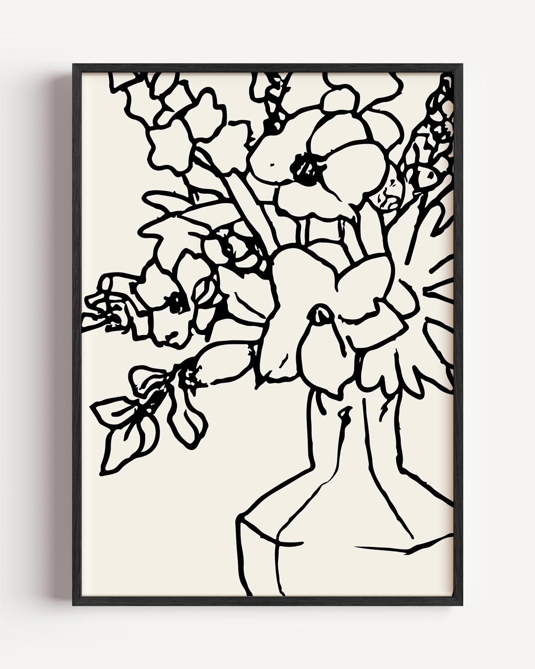 Stijlvolle Bloemenlijntekening Poster-WallArtistic