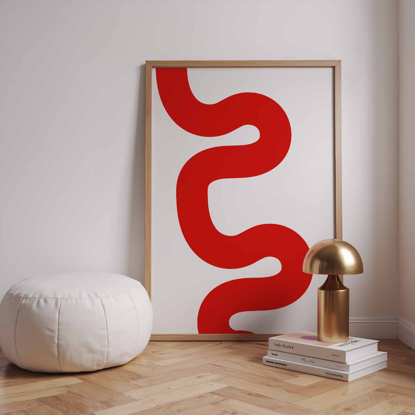 Rode Golven Abstracte Poster