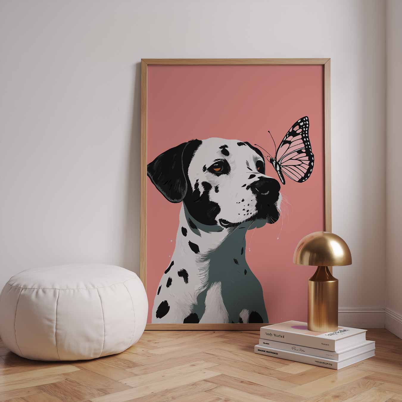 Dalmatier met Vlinder Vrolijkheid Poster