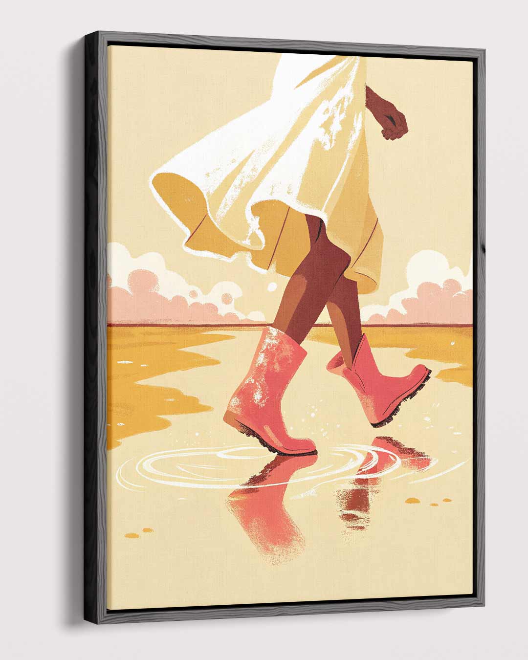 Wandeling in de Regen Kunstwerk-canvas-dibond-plexiglas-wanddecoratie-WallArtistic