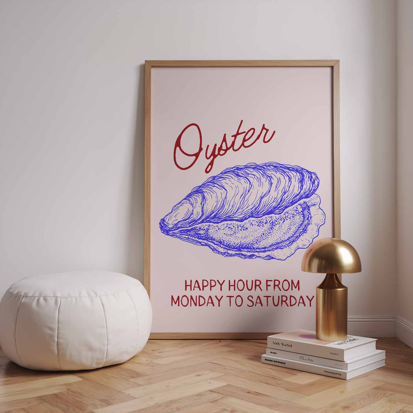 Oester Happy Hour Poster-WallArtistic