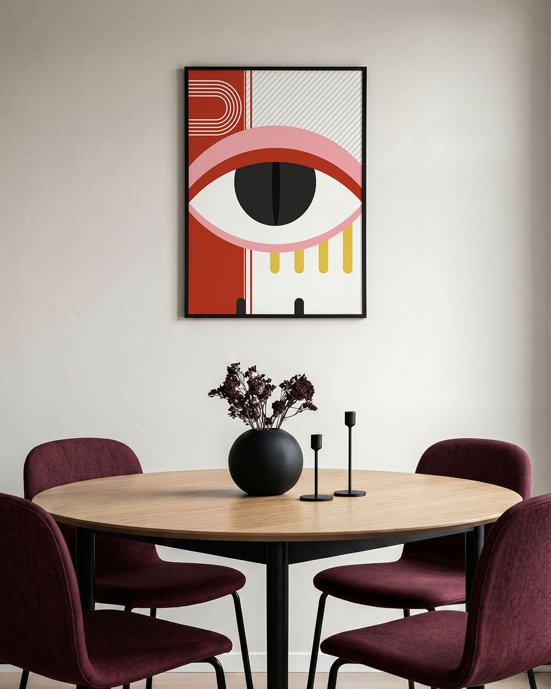 Oog en lijnen – staande Bauhaus poster voor aan de muur