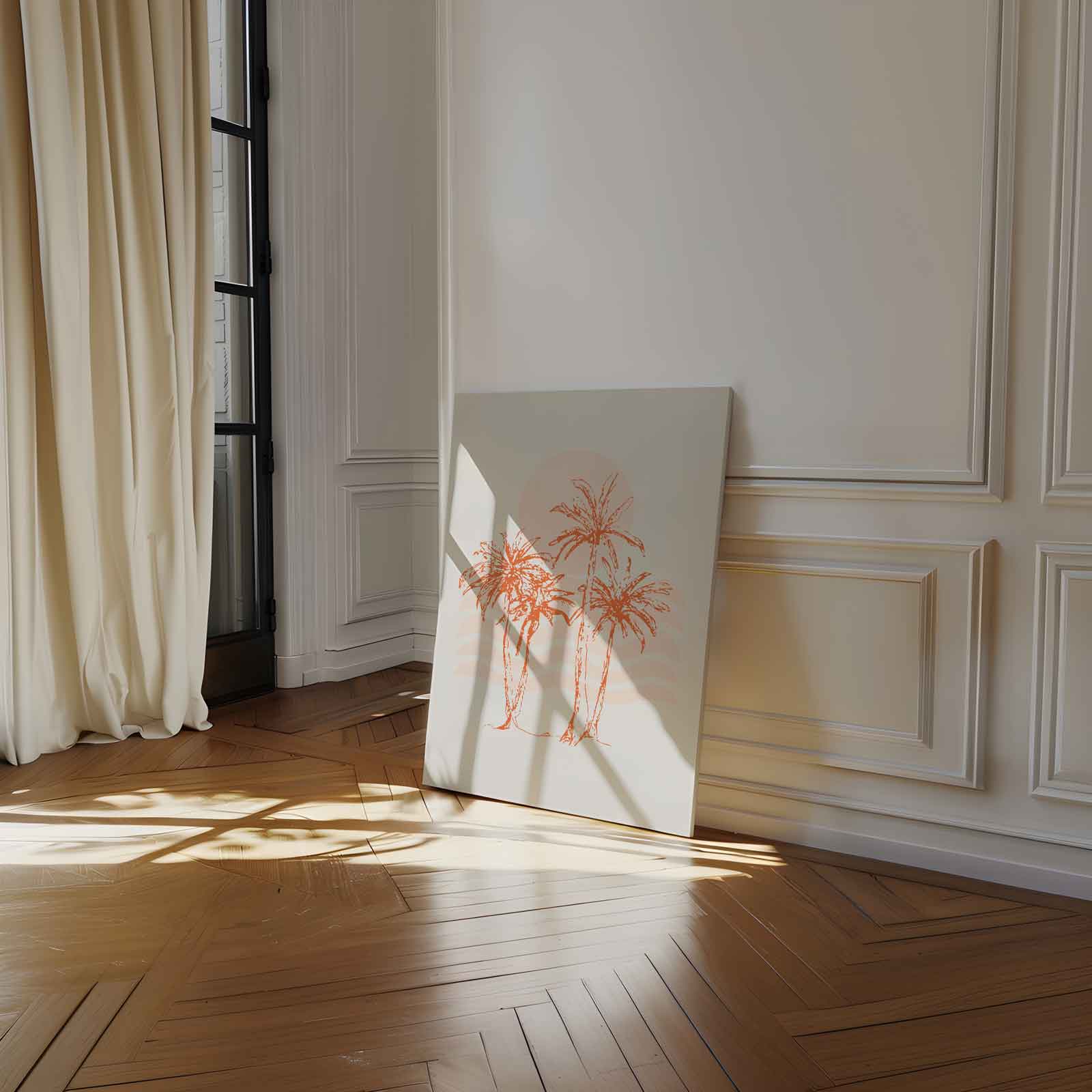 Tropische Palmbomen Kunstwerk-canvas-dibond-plexiglas-wanddecoratie-WallArtistic