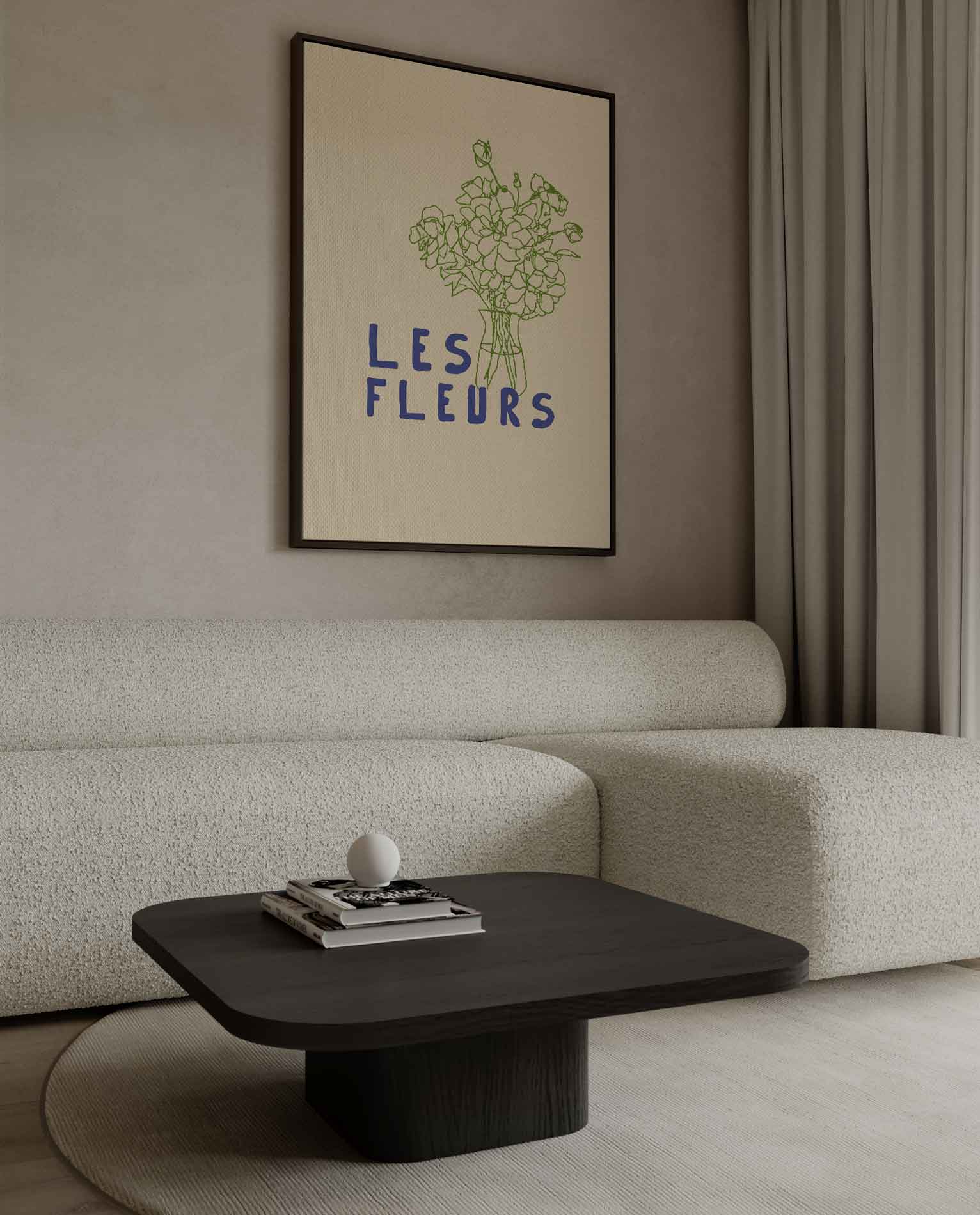 Les Fleurs Minimalistische Bloemenkunst Kunstwerk-canvas-dibond-plexiglas-wanddecoratie-WallArtistic