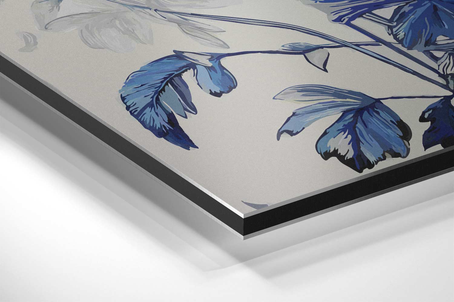 Blauwe Bloemenpracht Kunstwerk-canvas-dibond-plexiglas-wanddecoratie-WallArtistic