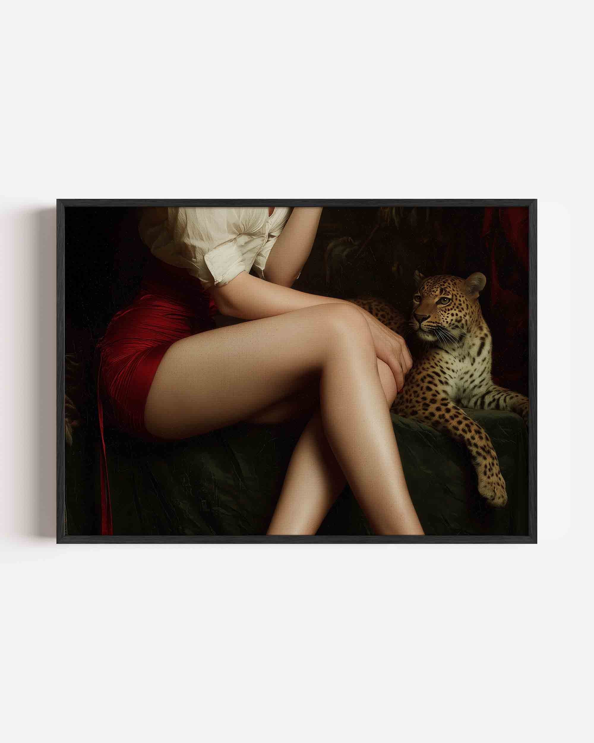 Vrouw met luipaard Poster