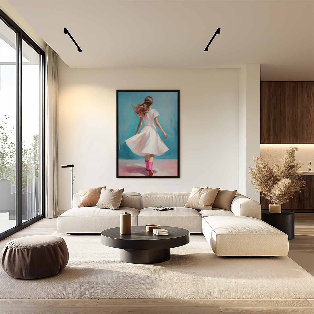Dansende Lente in Pastelkleuren Kunstwerk-canvas-dibond-plexiglas-wanddecoratie-WallArtistic
