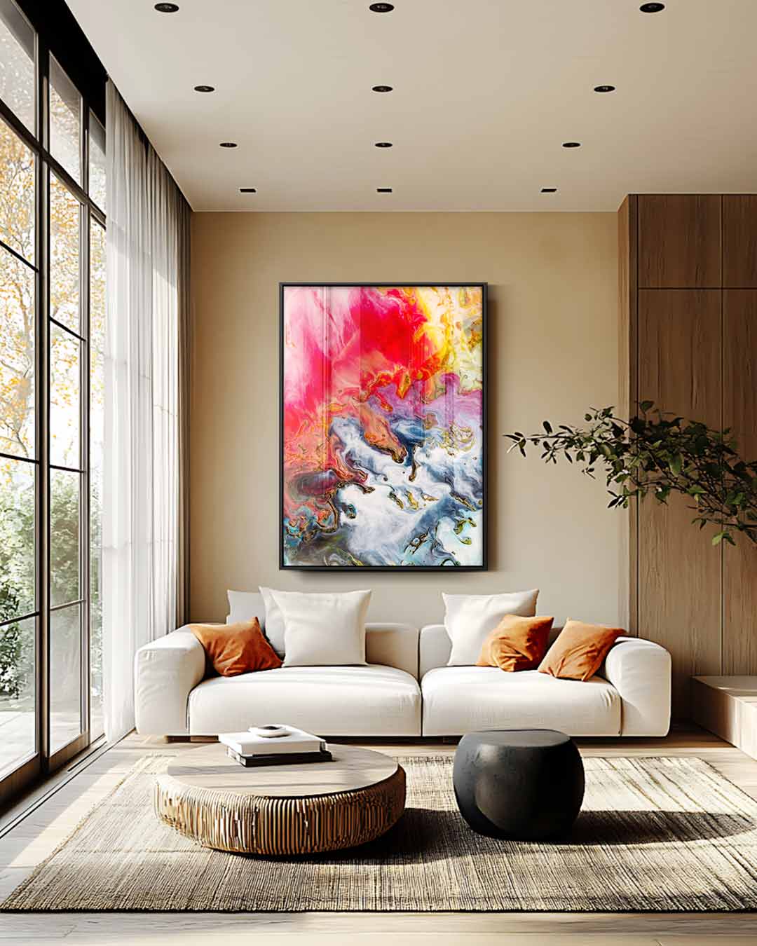 Kleurrijke Kosmos Kunstwerk-canvas-dibond-plexiglas-wanddecoratie-WallArtistic