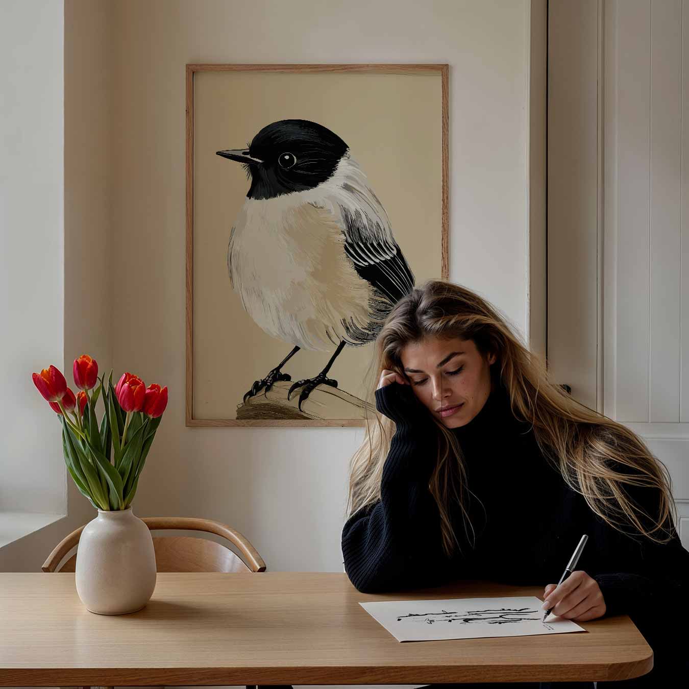 Charmante Vogelsilhouet Poster