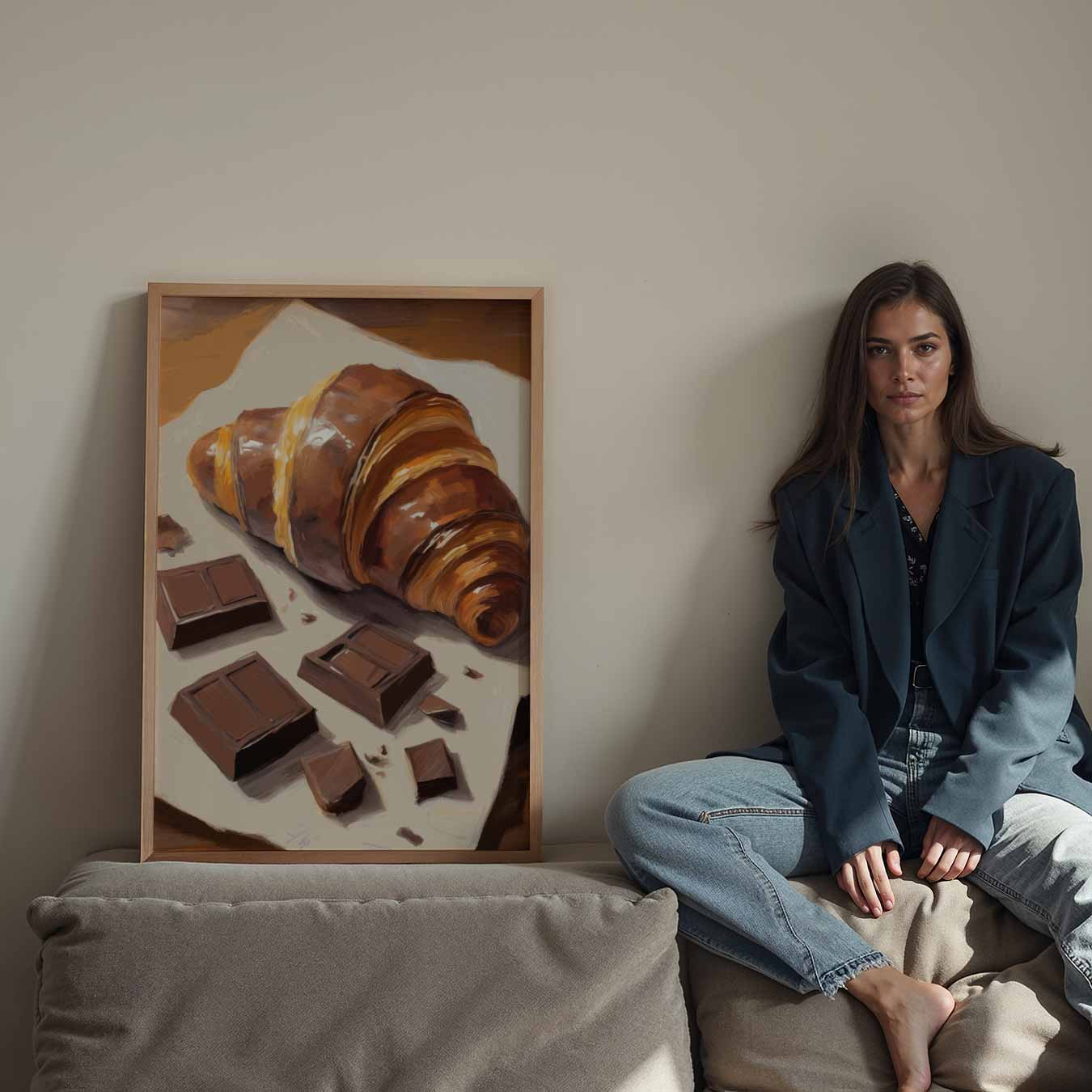 Chocolade Croissant Poster-WallArtistic