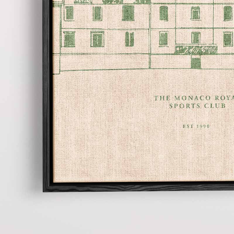 Elegante Architectuur van Monaco Sports Club Kunstwerk-canvas-dibond-plexiglas-wanddecoratie-WallArtistic