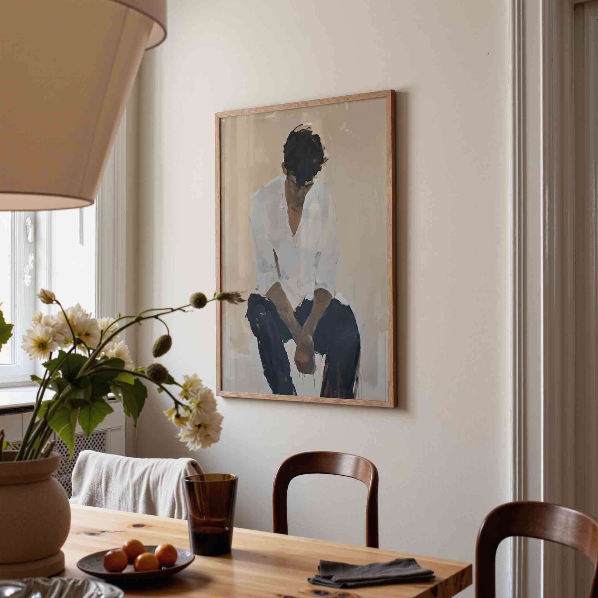 Zittende figuur Poster