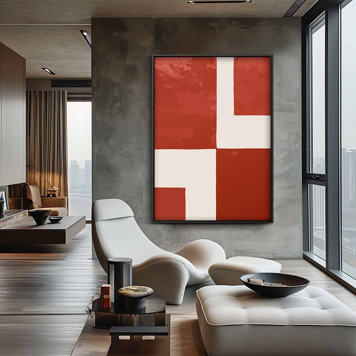 Modern Abstract Geometrisch Kunstwerk Kunstwerk-canvas-dibond-plexiglas-wanddecoratie-WallArtistic
