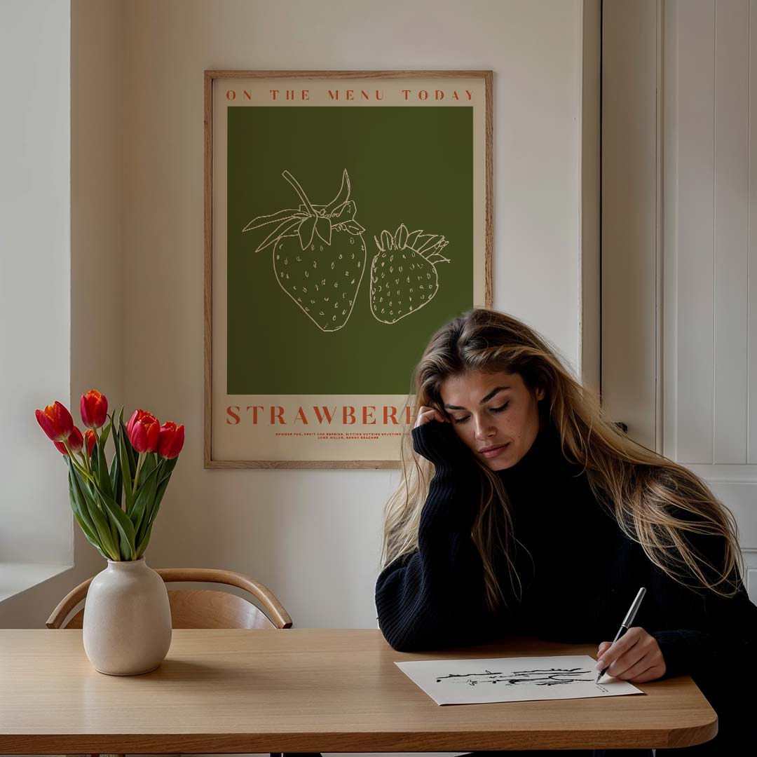 Zomerse Aardbeien Poster-WallArtistic