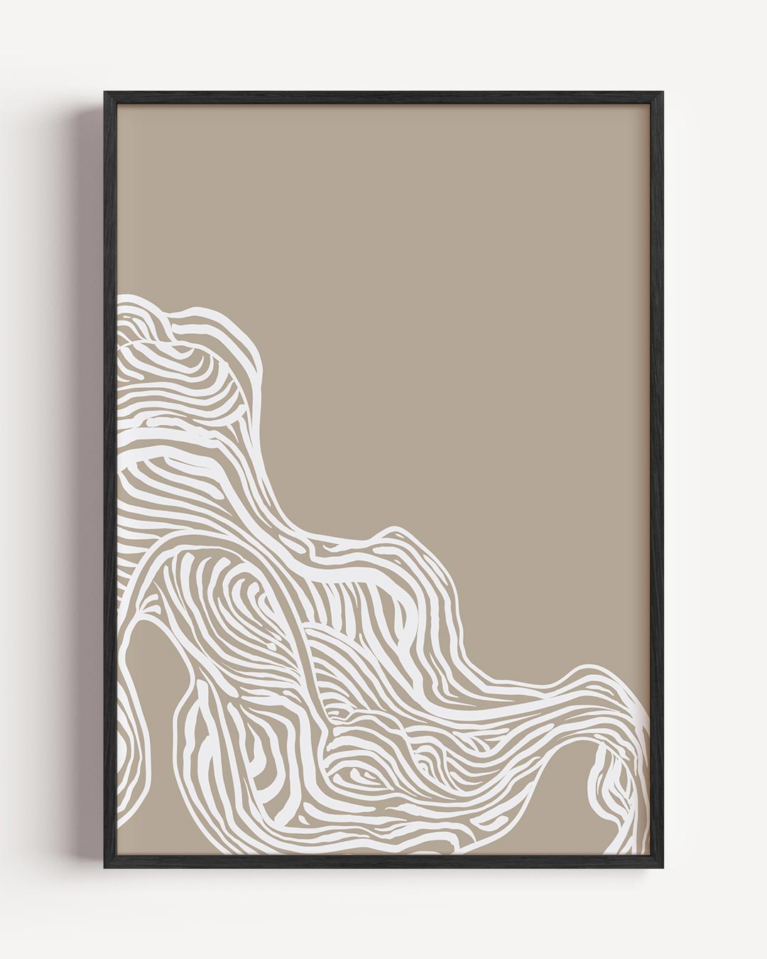 Abstracte Beige Golven Poster-WallArtistic