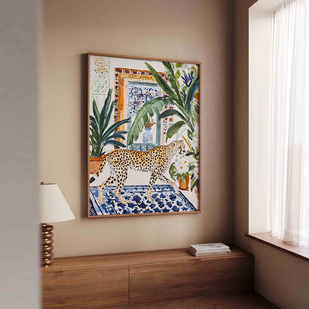 Luipaard en planten Poster