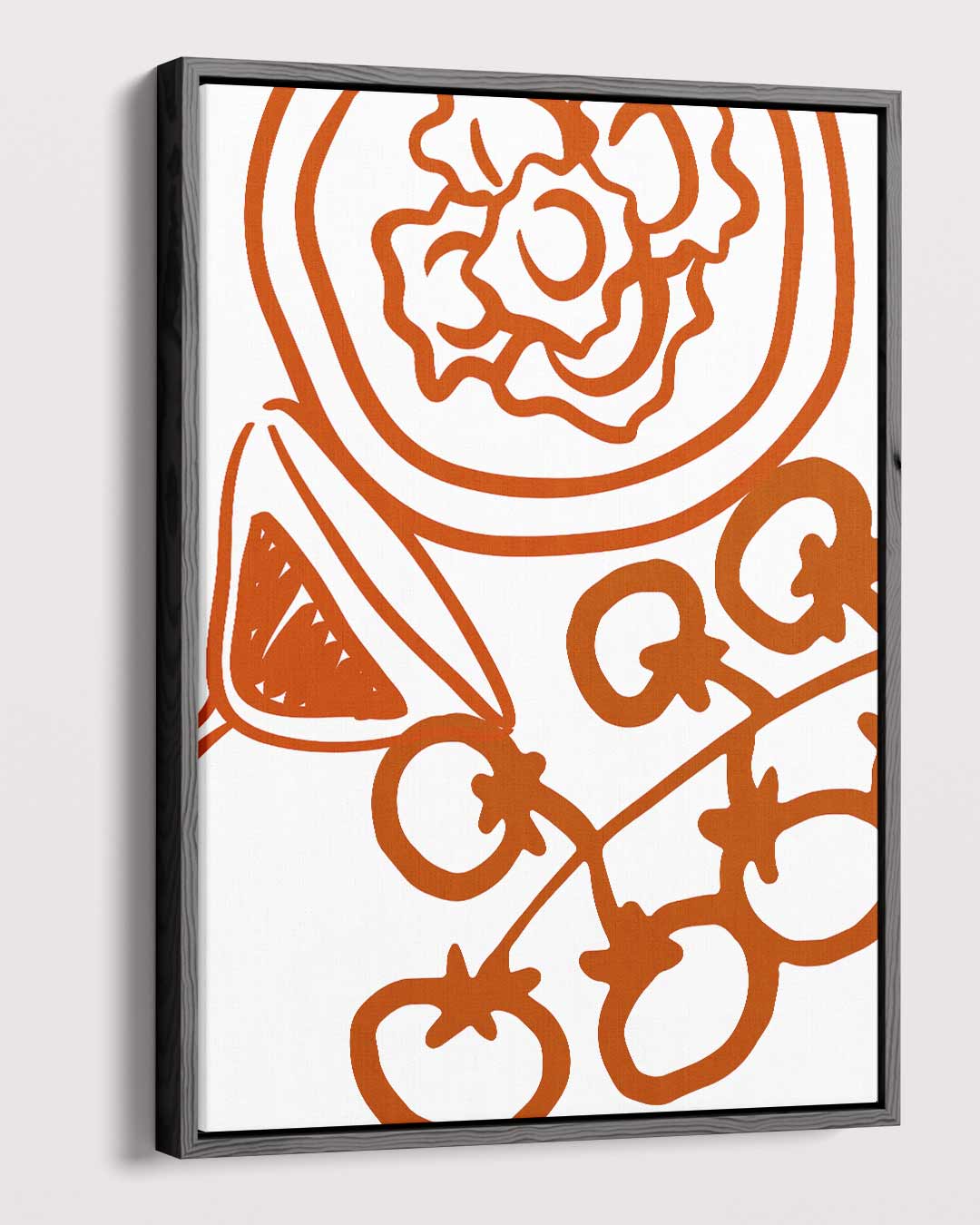 Tomaat en Vormen Illustratie Kunstwerk-canvas-dibond-plexiglas-wanddecoratie-WallArtistic