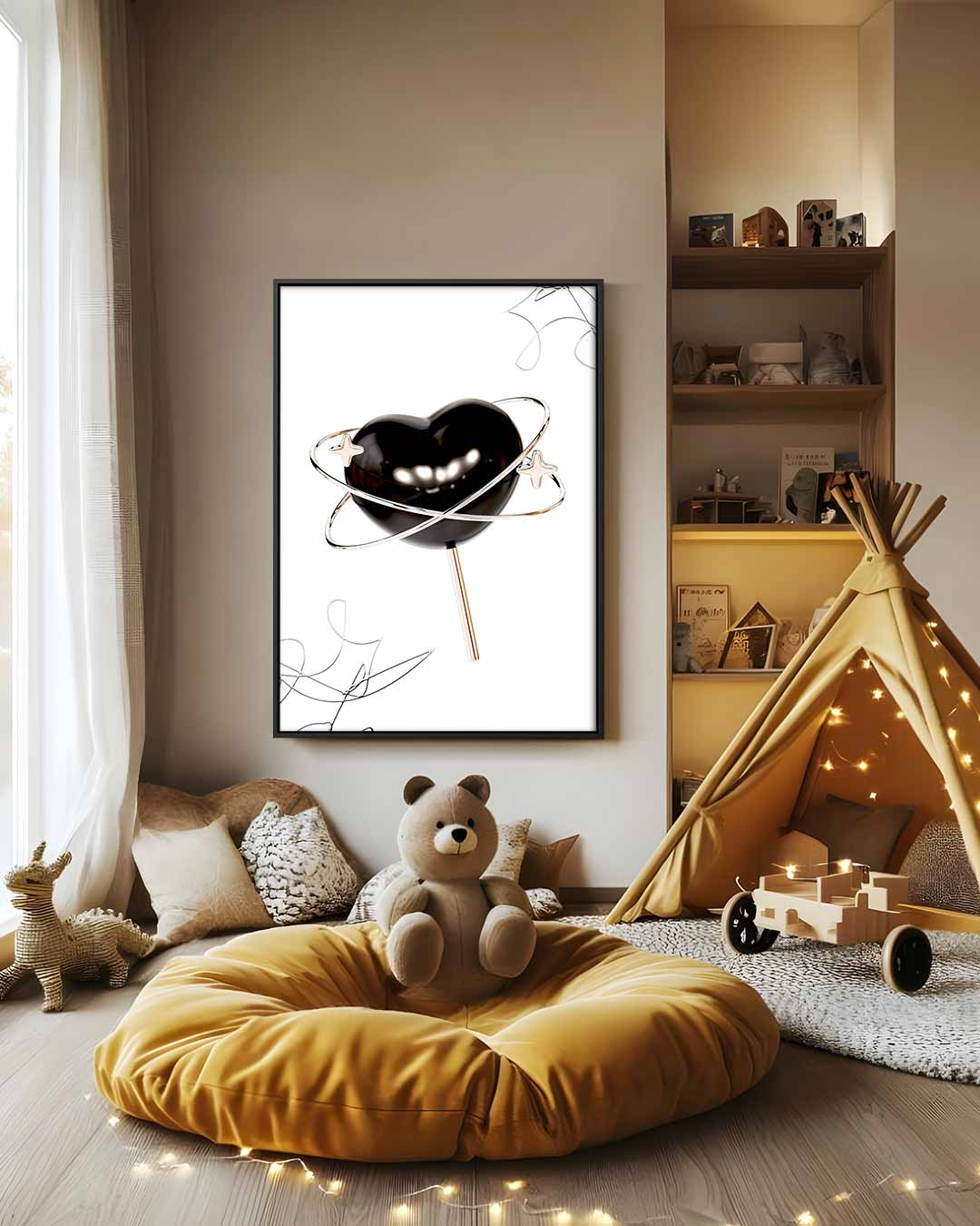 Ruimtelijk Hart Lollyart Kunstwerk-canvas-dibond-plexiglas-wanddecoratie-WallArtistic