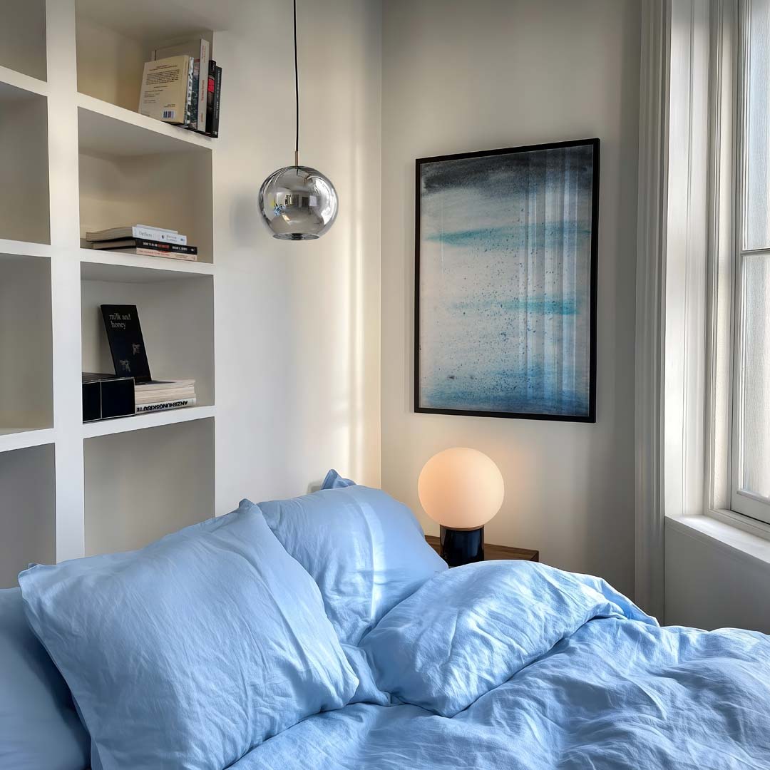 Hemelse Blauwe Waterverfposter-WallArtistic