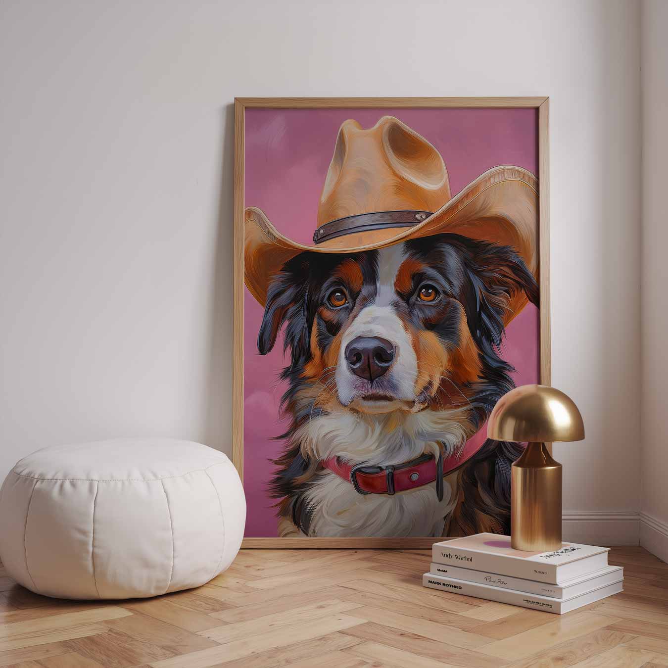 Cowboy Hond in Stijl Poster-WallArtistic
