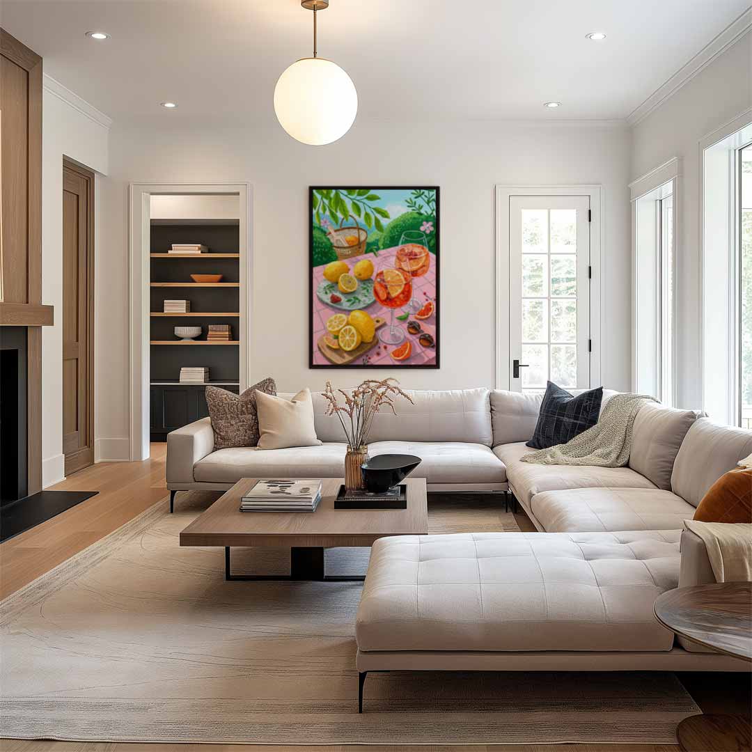 Zonnige Citrus Tafereel Kunstwerk-canvas-dibond-plexiglas-wanddecoratie-WallArtistic