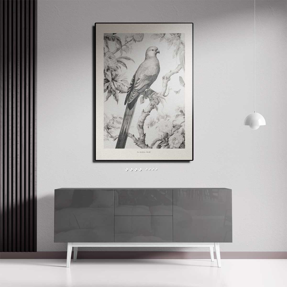 Elegante Vogel in Botanische Tuin Kunstwerk-canvas-dibond-plexiglas-wanddecoratie-WallArtistic