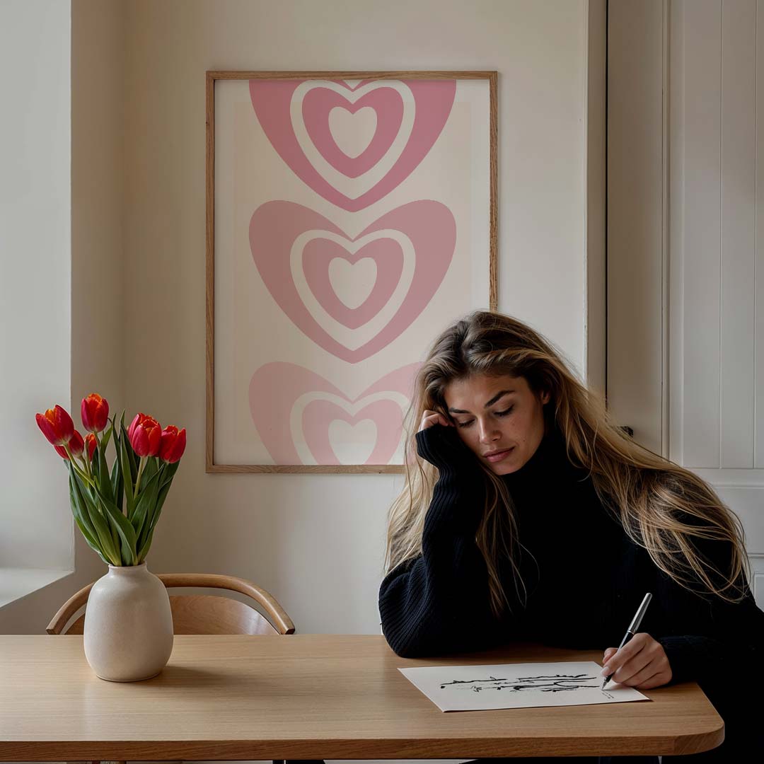 Romantische Hartjes Poster-WallArtistic