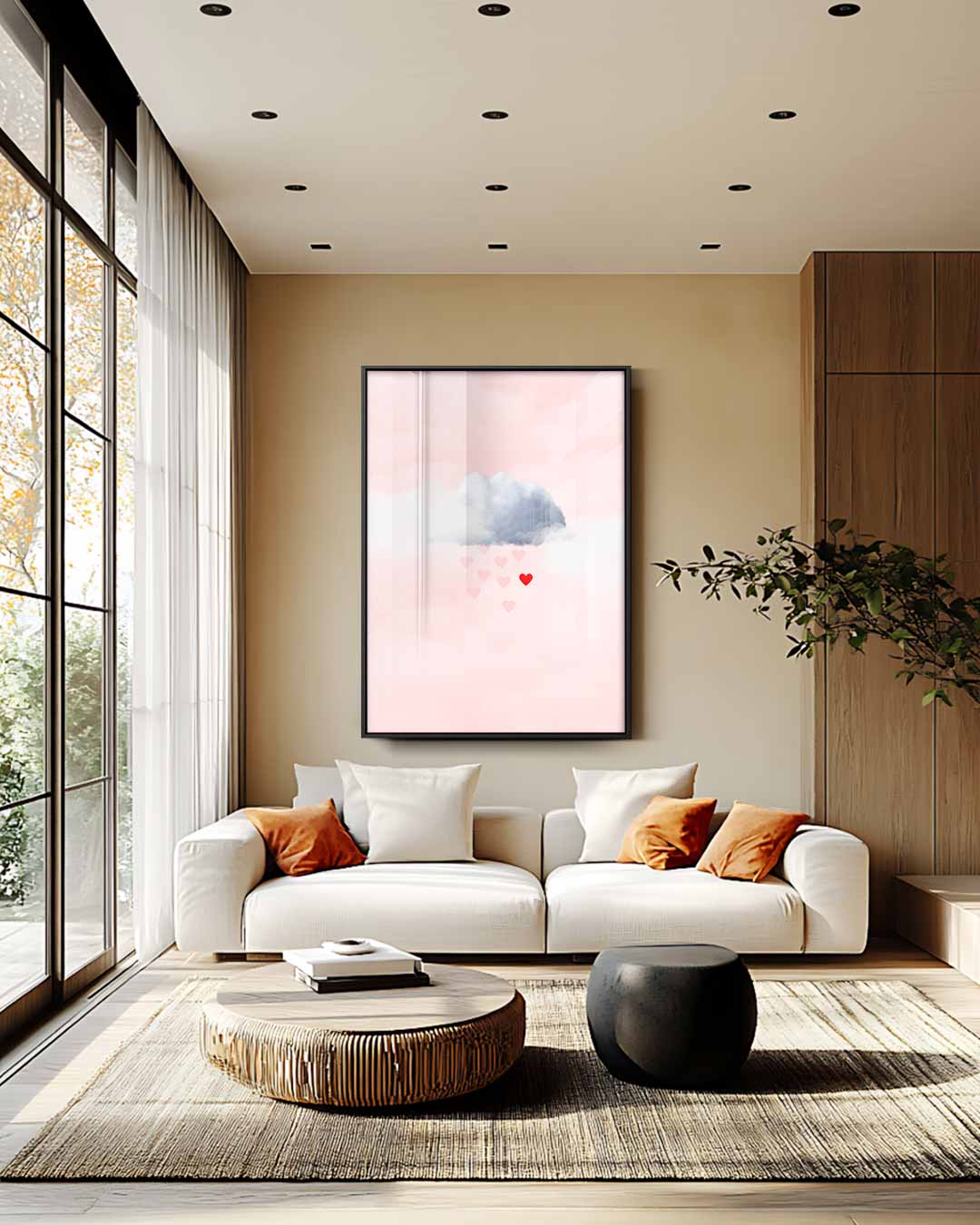 Luchtige Love Regen Kunstwerk-canvas-dibond-plexiglas-wanddecoratie-WallArtistic