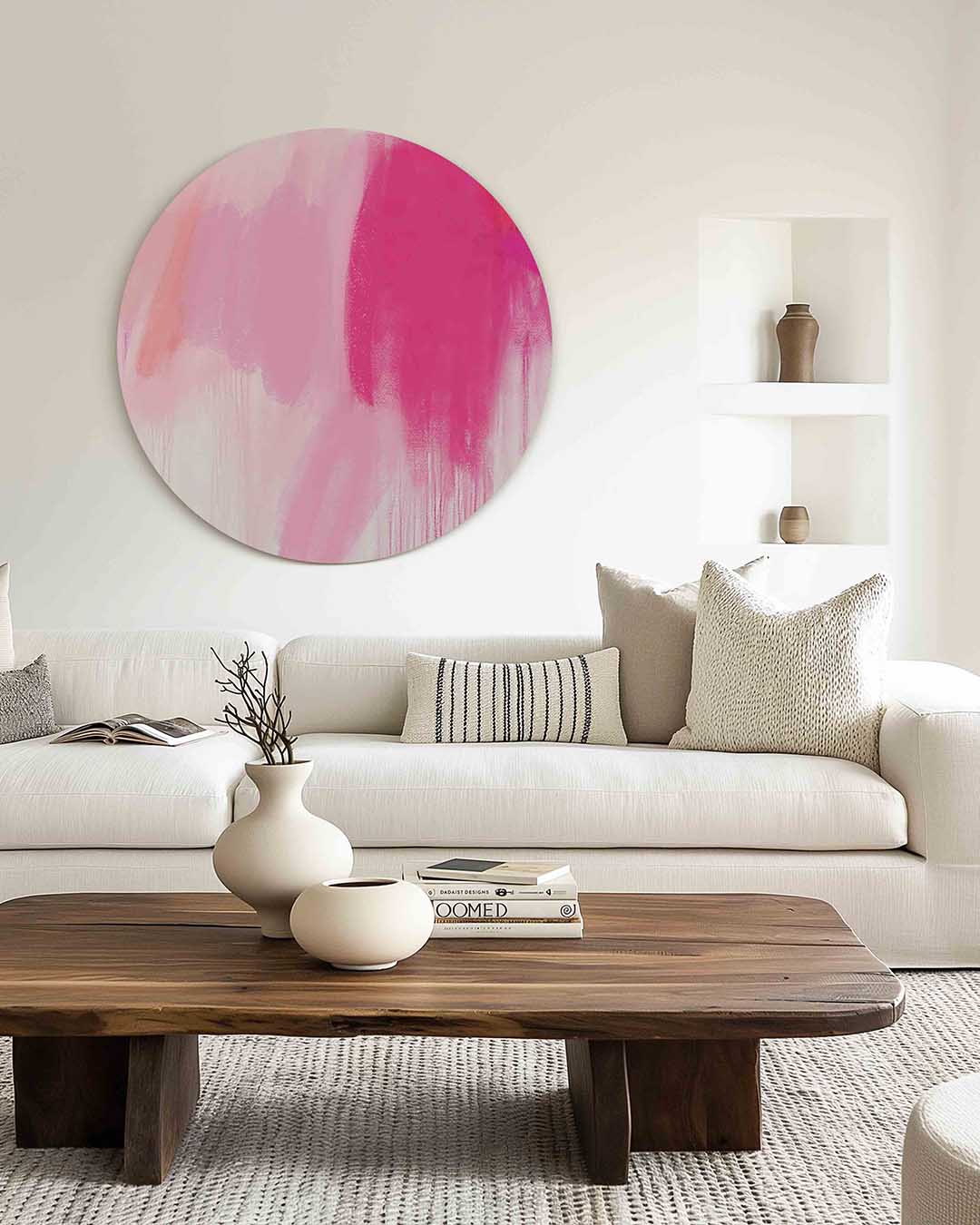 Roze tinten Muurcirkel