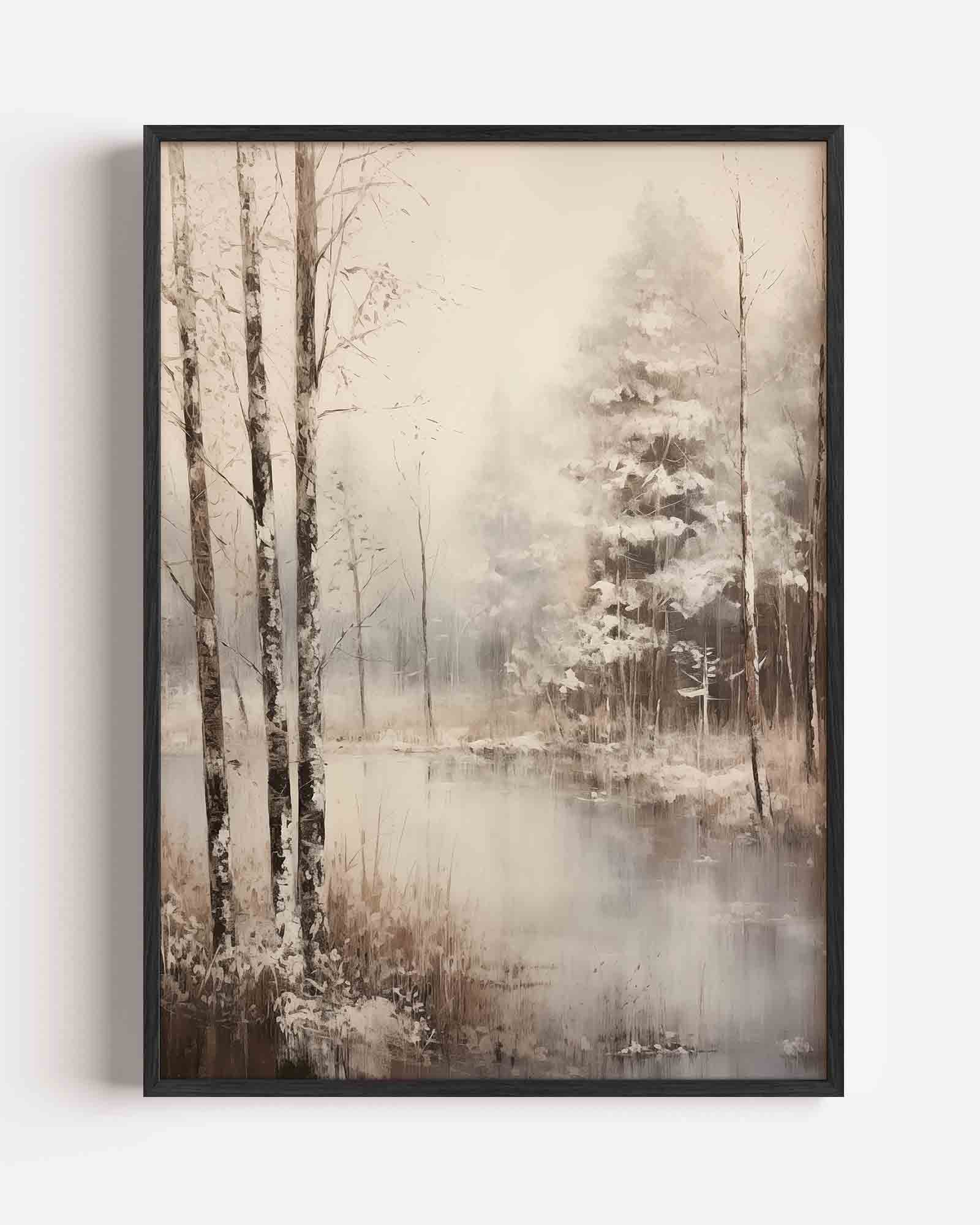 Winterlandschap met bomen Poster