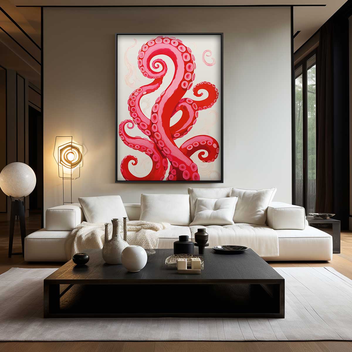 Dansende Tentakels Kunstwerk-canvas-dibond-plexiglas-wanddecoratie-WallArtistic