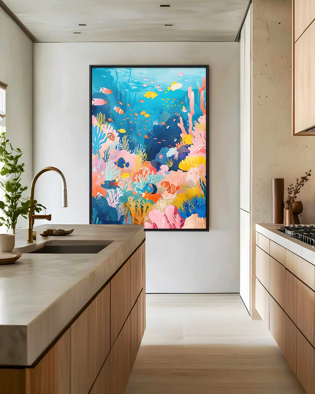 Kleurrijk Koraalrif Avontuur Kunstwerk-canvas-dibond-plexiglas-wanddecoratie-WallArtistic