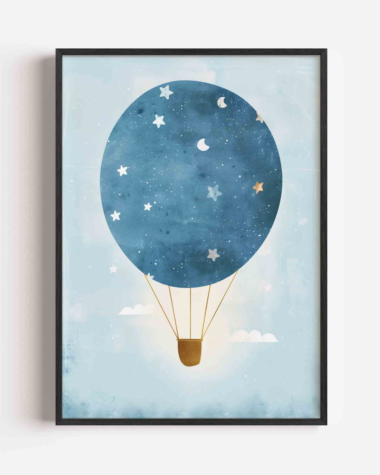 Luchtballon met sterren Poster