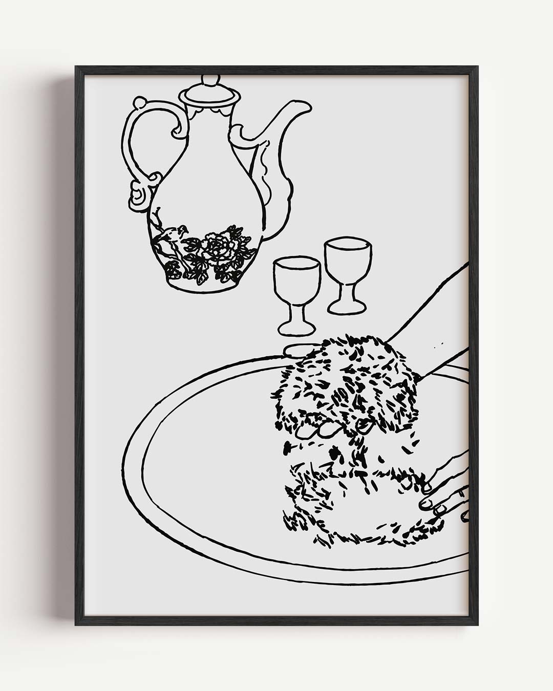 Vintage Theeservies Illustratie Poster-WallArtistic