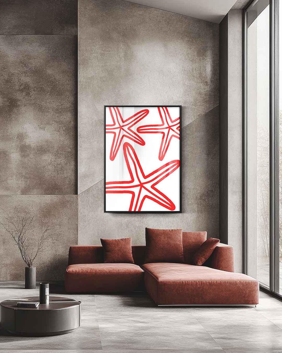 Zee Sterren Illustratie Kunstwerk-canvas-dibond-plexiglas-wanddecoratie-WallArtistic