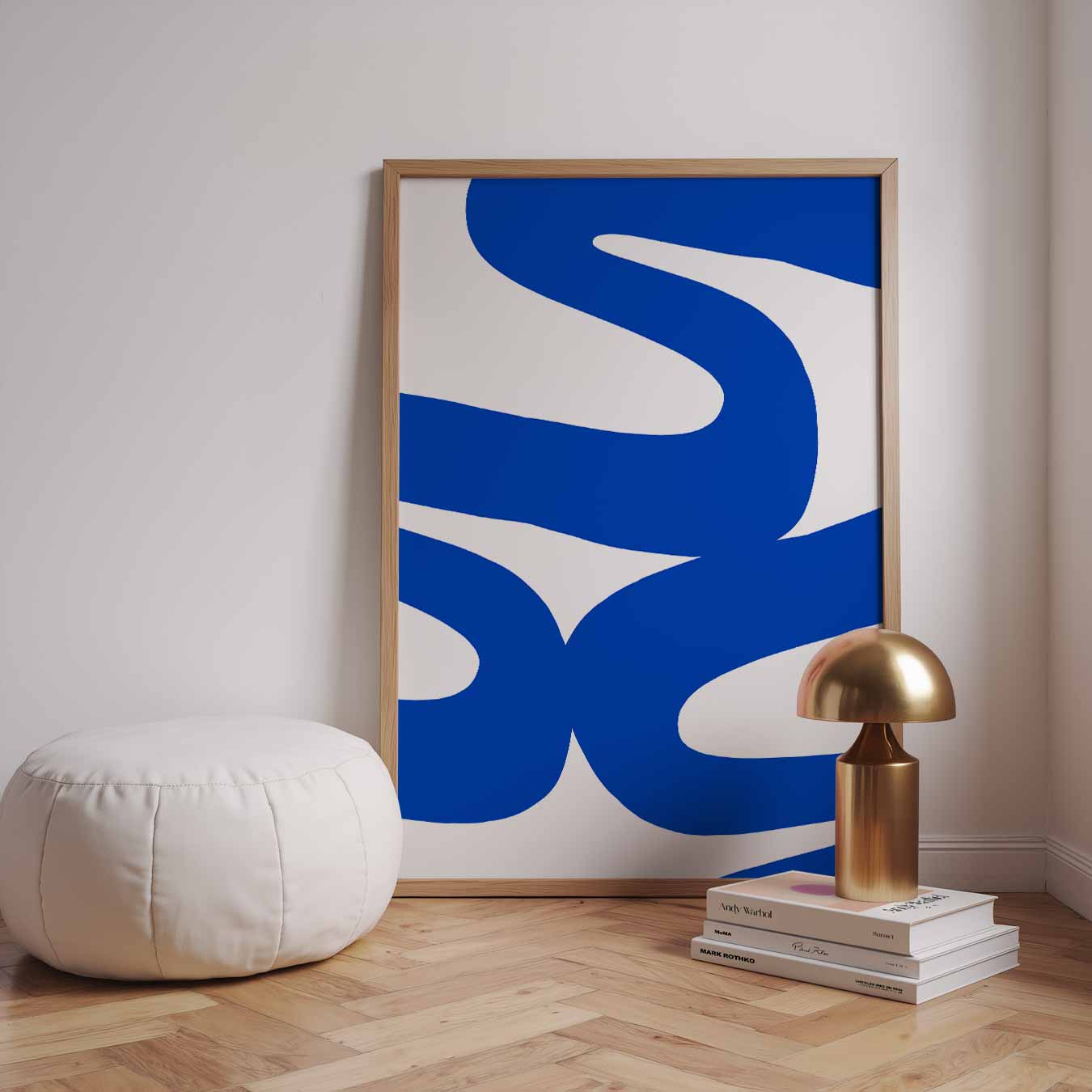 Dynamisch Blauwe Golf Poster