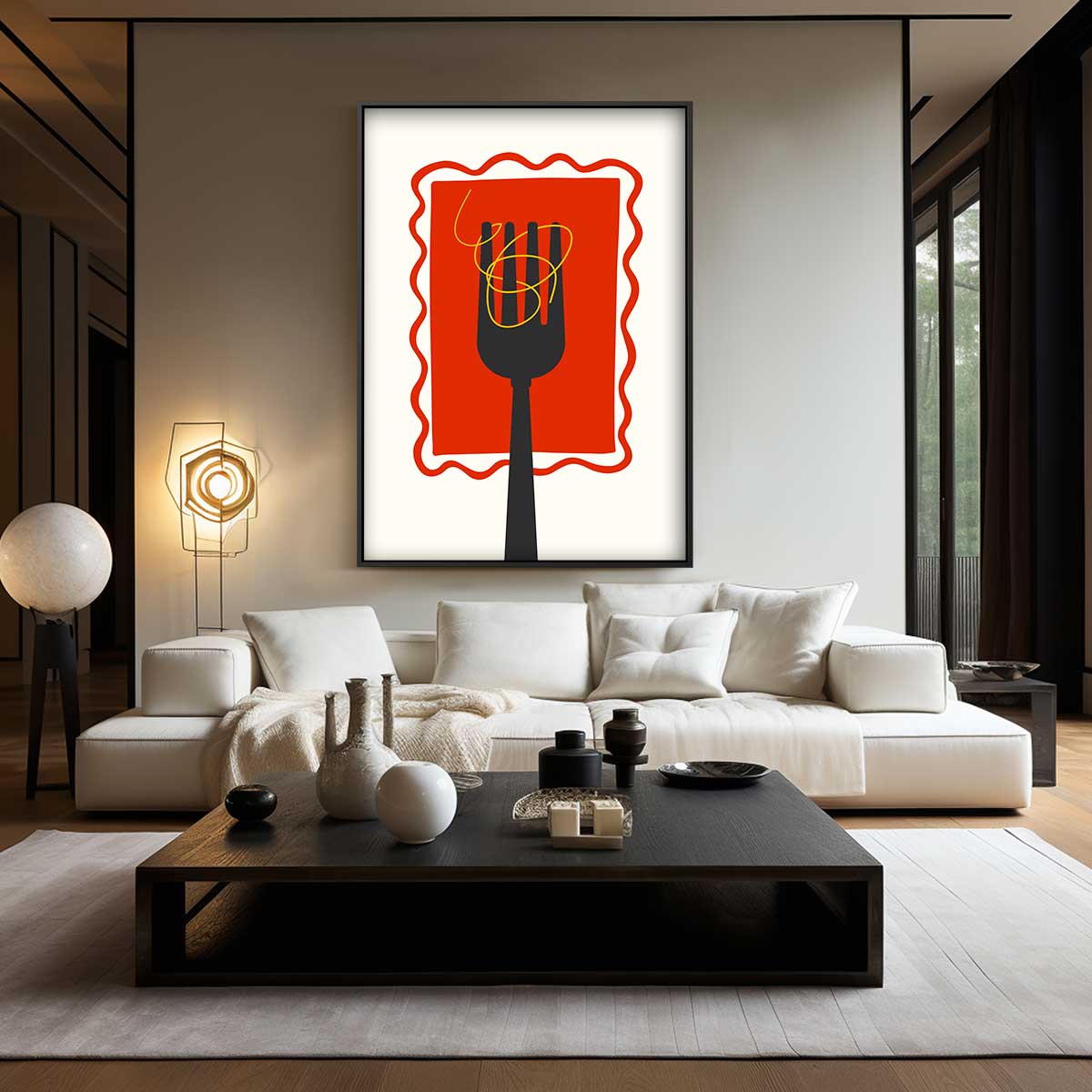 Pasta Fork Delight Kunstwerk-canvas-dibond-plexiglas-wanddecoratie-WallArtistic
