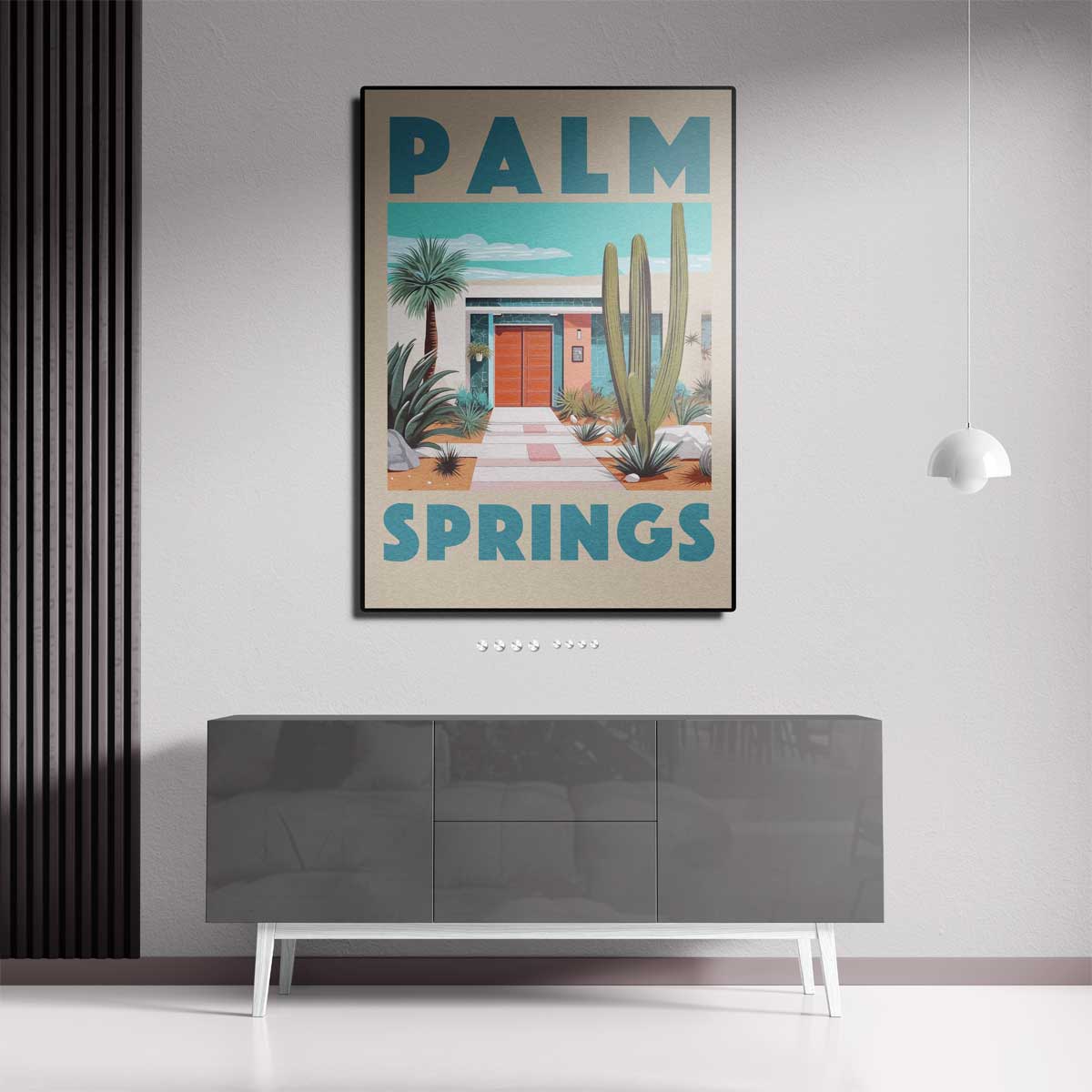 Palm Springs Retro Kunstwerk-canvas-dibond-plexiglas-wanddecoratie-WallArtistic