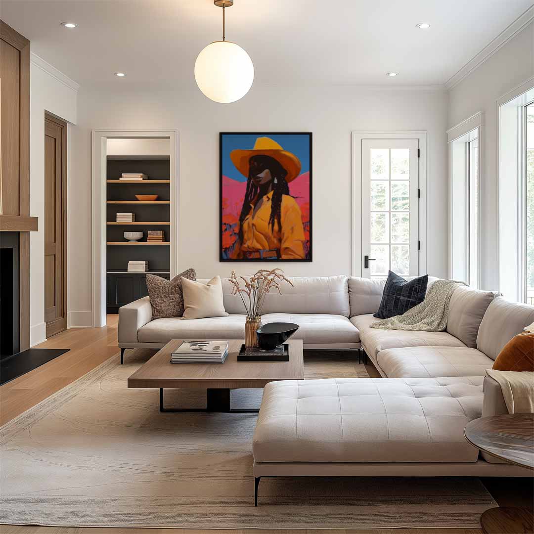 Vrouw in de Velden Kunstwerk-canvas-dibond-plexiglas-wanddecoratie-WallArtistic