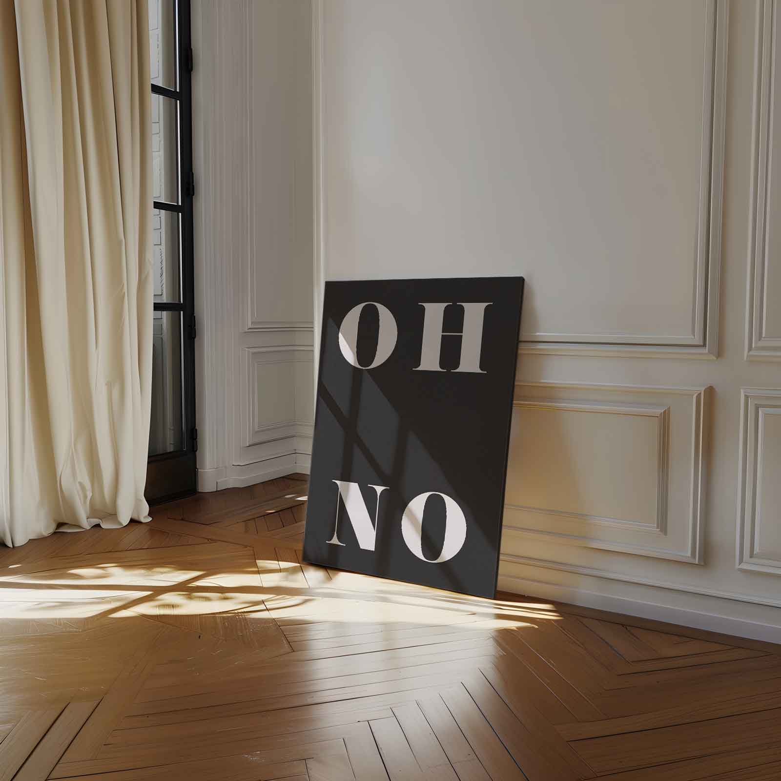 OH NO Typografie Art Kunstwerk-canvas-dibond-plexiglas-wanddecoratie-WallArtistic