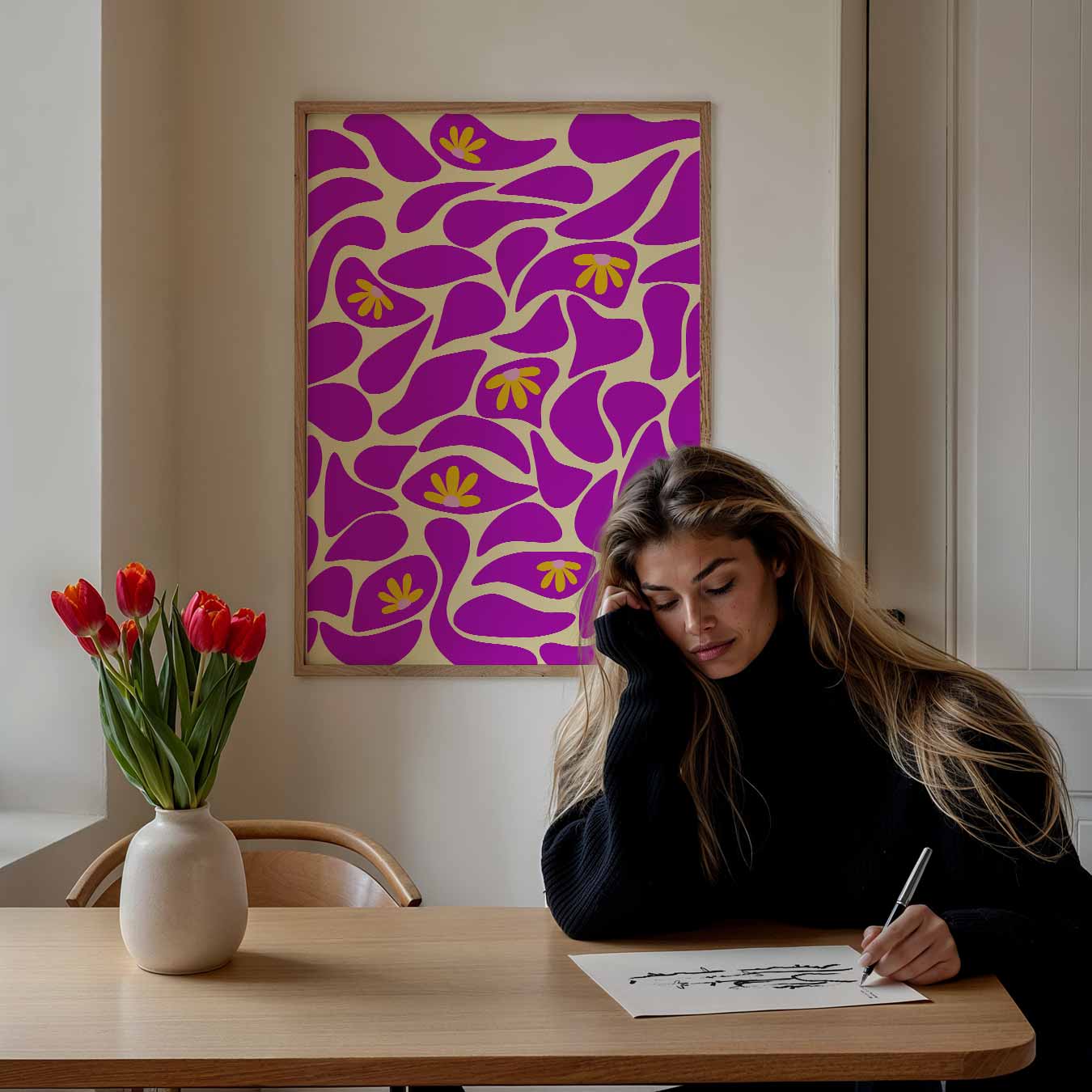 Bloemendroom Abstracte Kunst Poster