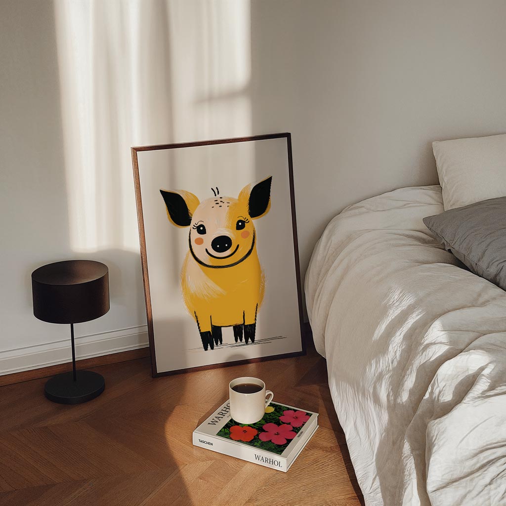 Vrolijke Varkensvriend Poster